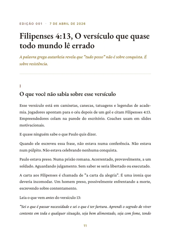 Primeira página de uma edição dentro do volume