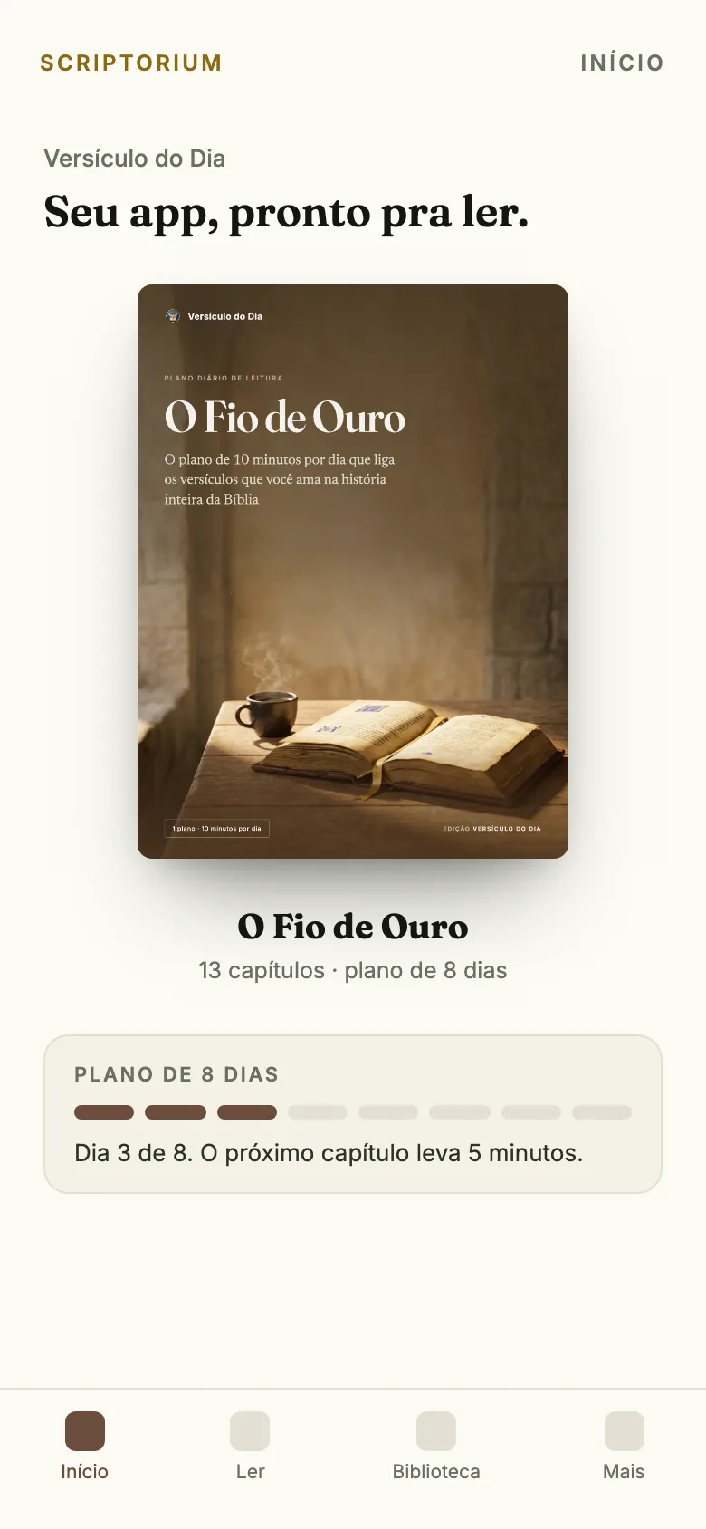 O app O Fio de Ouro no celular